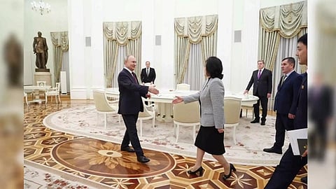 Russian President Vladimir Putin met North Korean Foreign Minister Choe Son-hui in Moscow (Photo: IANS)