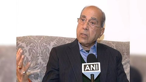 Chairman of the Ram Mandir Construction Committee, Nripendra Mishra (ANI)