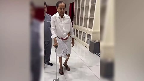BRS chief K Chandrashekar Rao undergoing physiotherapy (ANI)