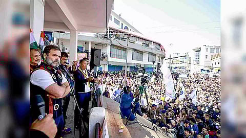 Rahul Gandhi taking part in Bharat Jodo Nyay Yatra in Nagaland (Photo/ANI)