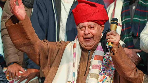 &nbsp;Jammu: J&amp;K National Conference President Farooq Abdullah addresses the media (Photo/PTI)