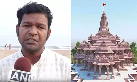 Sand artist Sudarshan Patnaik; Ram temple in Ayodhya. (ANI)