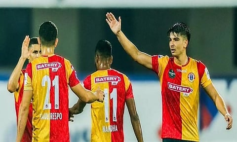 East Bengal players in action