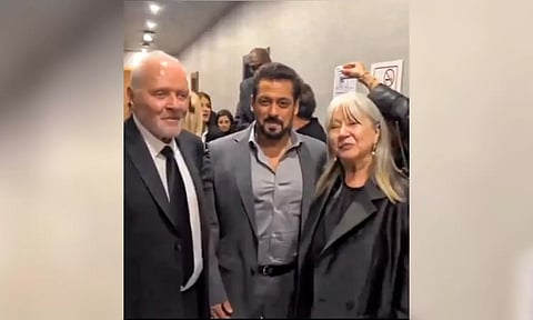 Salman Khan with Anthony Hopkins at Saudi Arabia's Joy Awards. (IANS)