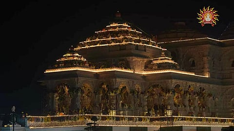 Ram Mandir in Ayodhya decked up for 'Pran Pratishtha' ceremony. (Photo/Temple Trust)