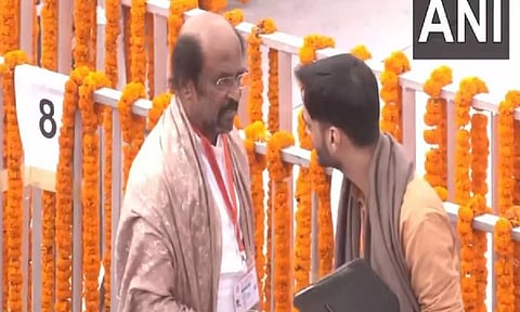 Rajinikanth at Ram temple (ANI)