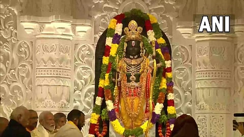 Lord Ram Lalla idol at Ram temple in Ayodhya. (ANI)