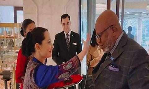 Dennis Francis arrived in New Delhi (X)