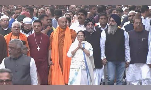 West Bengal CM Mamata Banerjee holds Sanhati rally