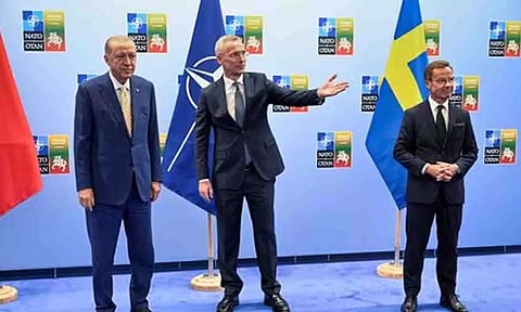 Tayyip Erdogan, Ulf Kristersson, Jens Stoltenberg (Photo: Reuters)