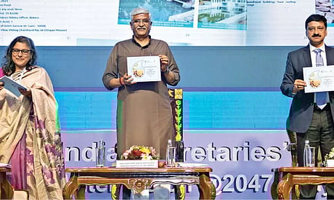 Union Minister for Jal Shakti Gajendra Singh Shekhawat at the All India Secretaries’ Conference on Water Vision @ 2047- Way Ahead in Mahabalipuram on Tuesday