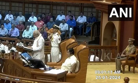 Kerala Governor Arif Mohammed Khan briefly read out the government's customary policy address in the House. (ANI)