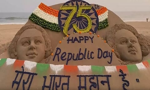 Sand art by Sudarsan Pattnaik