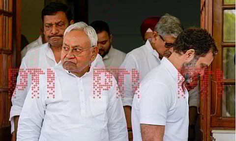 Bihar CM Nitish Kumar and Congress leader Rahul Gandhi. (PTI)
