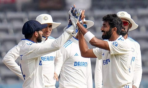 Team India players celebrating a wicket. (BCCI)