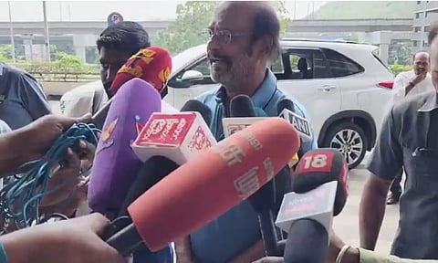 Screengrab from Rajinikanth's press meet.&nbsp;