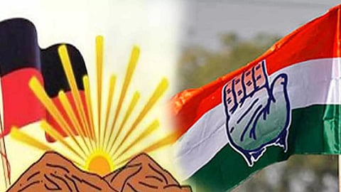 DMK and Congress flag