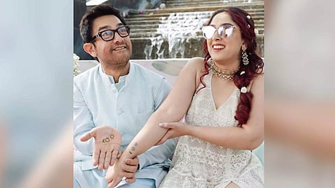 Aamir Khan recreates Ira's tattoo on his hand as mehendi design during her wedding