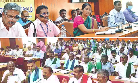 Farmers at the grievance meet in Coimbatore