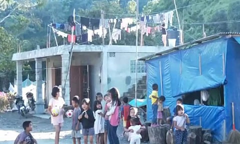 Children of Myanmar refugees playing in a refugee camp in Mizoram