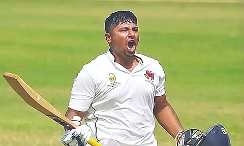 Sarfaraz Khan during a first-class match for MCA