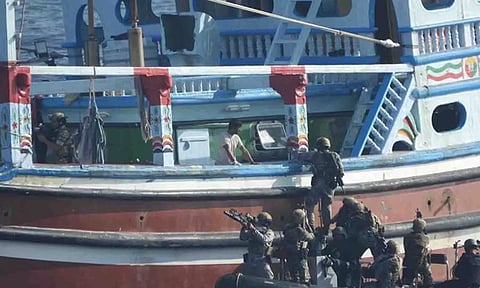 Indian Navy carrying out the operation (X)