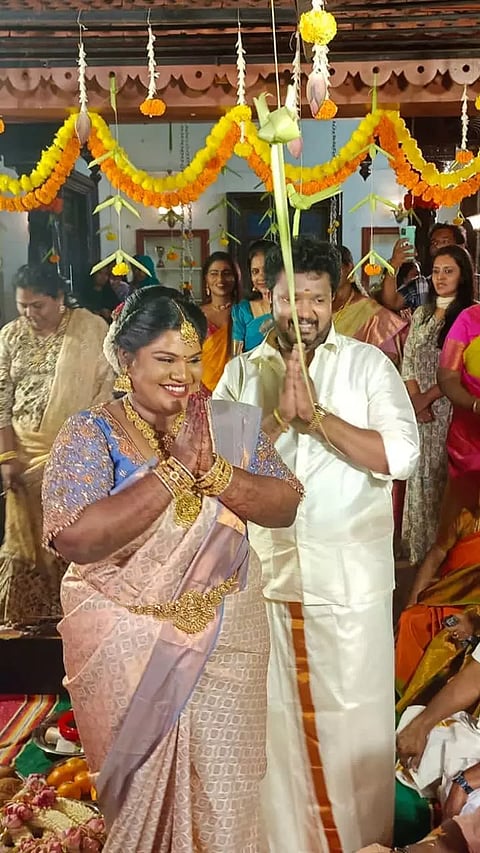 Actor Robo Shankar's daughter Indraja Shankar engaged to Thodarvom Karthick
