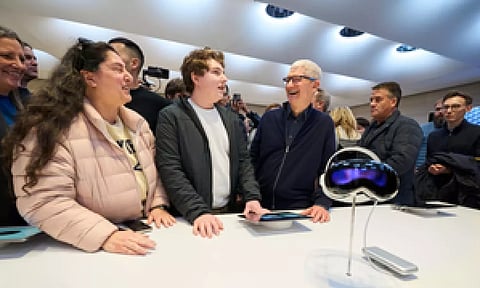 Apple CEO Tim Cook&nbsp; at Apple’s Fifth Avenue store in New York City