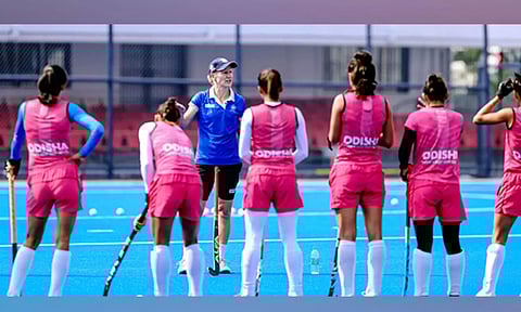 Chief Coach Janneke Schopman during training session of Indian Women's Hockey Team (ANI)