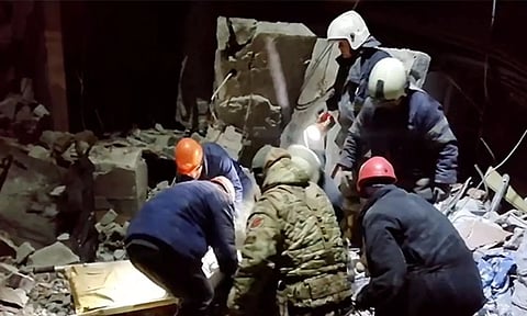 Visual of attack site in Lysychansk town in Luhansk (Photo: Reuters)