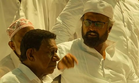 Actor Rajinikanth as Moideen Bhai in 'Lal Salaam' (Lyca Productions)