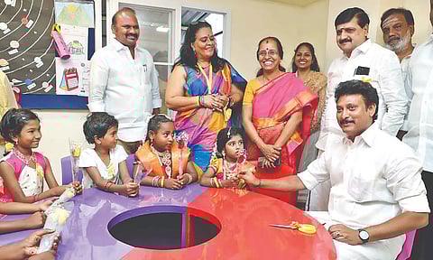 Minister Poyyamozhi at Canshala on Tuesday