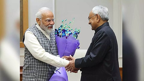 Chief Minister of Bihar Nitish Kumar meets PM Narendra Modi in New Delhi (ANI)