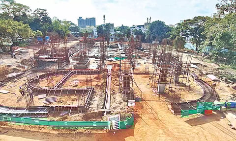 The multi-level car parking on Gandhi-Irwin Road