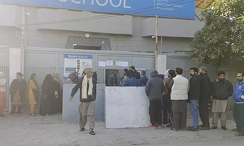 People waiting to vote at Lahore Johar Town (Photo/X @PTIofficial)
