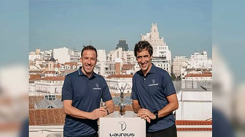 Italian football Alessandro Del Piero and Spanish football legend Raul Gonzalez (Laureus Sports)