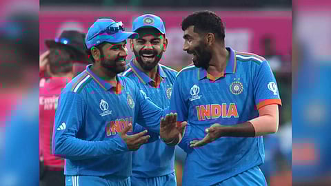 &nbsp;Jasprit Bumrah, Virat Kohli and Rohit Sharma (IANS)&nbsp;