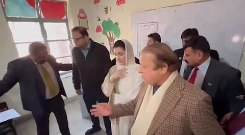 Former Pakistan PM Nawaz Sharif casts vote in Lahore (Image Credit: X/@pmln_org)