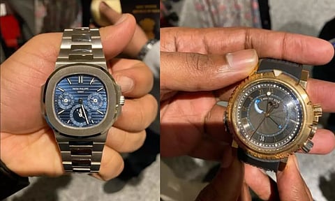Two luxury watches seized by customs officials at Chennai airport.