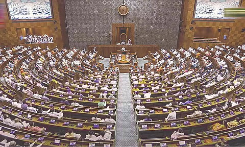 Screengrab from the Parliament session. (PTI)