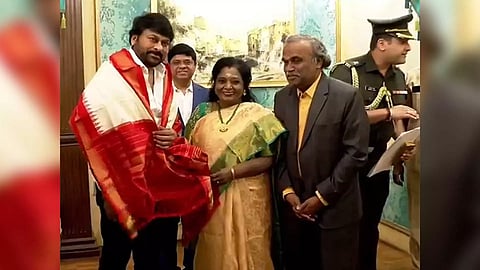 Actor Chiranjeevi and Telangana Governer (ANI)