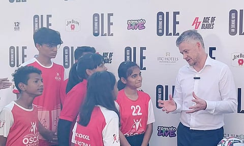 Norwegian football icon Ole Gunnar Solskjaer interacted with young football prodigies from OSCAR Foundation.