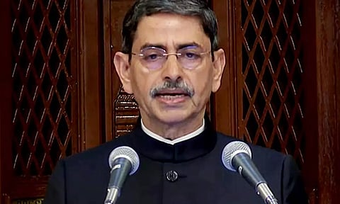 Tamil Nadu Governor RN Ravi addressing the State Assembly on Monday. (PTI)