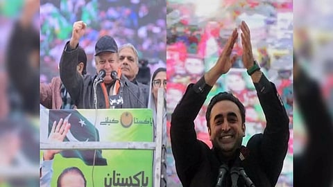 PML-N supremo Nawaz Sharif (left) and PPP leader Bilawal Bhutto (Right) (Photo/X)