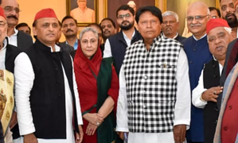 SP candidates file nominations for Rajya Sabha elections