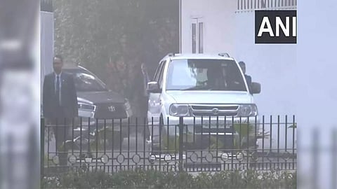Sonia Gandhi leaves from her residence (Photo/ANI)