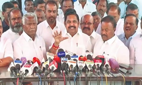 Edappadi Palaniswami addressing media