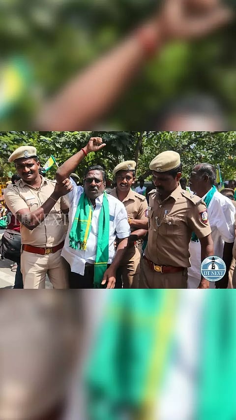 Farmers held in Chennai for protesting to increase sale of coconut oil through PDS outlets