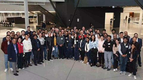 Indian founders of venture capital fund Peak XV have met the CEO of chip-maker Nvidia Jensen Huang at the company's campus in the Bay Area in the US (Photo/IANS)