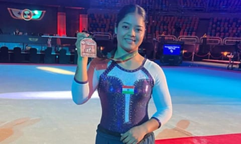 Pranati Nayak with Bronze medal (IANS)